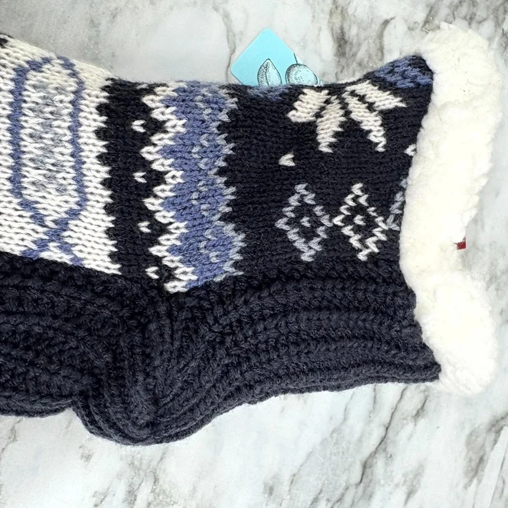 Muk Luks Cozy Socks Unisex L/XL 8.5-11 Fair Isle Shea‎ Butter Infused Fur Lining